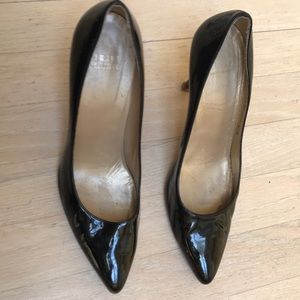 Stuart Weitzman 3 inch black patent leather heels